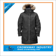 Men Military Insulated Parka Jacket with Fur Hoody